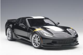 CHEVROLET CORVETTE C7 GRAND SPORT black/white stripes Full Openings AUTOart 1:18