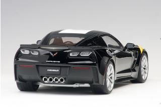 CHEVROLET CORVETTE C7 GRAND SPORT black/white stripes Full Openings AUTOart 1:18