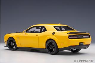 Dodge Challenger SRT Hellcat widebody 2018 (yellow jacket/satin black painted hood) (composite model/full openings) AUTOart 1:18