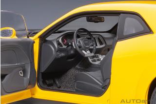 Dodge Challenger SRT Hellcat widebody 2018 (yellow jacket/satin black painted hood) (composite model/full openings) AUTOart 1:18