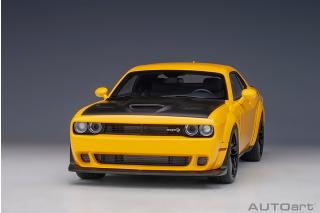 Dodge Challenger SRT Hellcat widebody 2018 (yellow jacket/satin black painted hood) (composite model/full openings) AUTOart 1:18