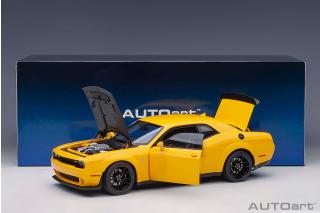 Dodge Challenger SRT Hellcat widebody 2018 (yellow jacket/satin black painted hood) (composite model/full openings) AUTOart 1:18