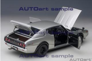 Nissan Skyline 2000 GT-R 1973 (KPGC110) TUNED VERSION (silver) (composite model, total  4 openings) – AUTOart 1:18