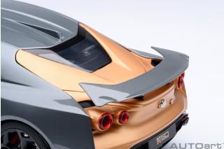 Nissan GT-R50 BY ITALDESIGN  GOODWOOD VERSION 2020 (liquid kinetic grey/energetic sigma gold ) (composite model/two doors openings, total 4 opening) AUTOart 1:18 Composite