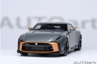 Nissan GT-R50 BY ITALDESIGN  GOODWOOD VERSION 2020 (liquid kinetic grey/energetic sigma gold ) (composite model/two doors openings, total 4 opening) AUTOart 1:18 Composite