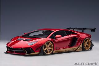 Liberty Walk LB-Works Lamborghini Aventador Limited Edition (hyper red/gold accents) (composite model/2 door openings) AUTOart 1:18 Composite