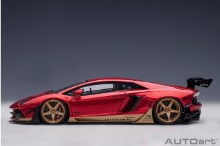 Liberty Walk LB-Works Lamborghini Aventador Limited Edition (hyper red/gold accents) (composite model/2 door openings) AUTOart 1:18 Composite