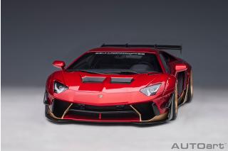 Liberty Walk LB-Works Lamborghini Aventador Limited Edition (hyper red/gold accents) (composite model/2 door openings) AUTOart 1:18 Composite