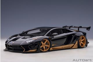 Liberty Walk LB-Works Lamborghini Aventador Limited Edition (glänzend schwarz/goldene Akzente) (composite model/full openings) AUTOart 1:18