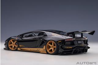 Liberty Walk LB-Works Lamborghini Aventador Limited Edition (glänzend schwarz/goldene Akzente) (composite model/full openings) AUTOart 1:18