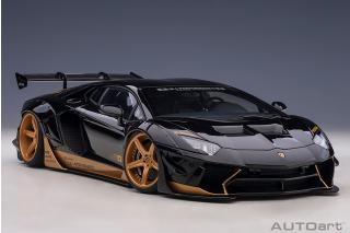 Liberty Walk LB-Works Lamborghini Aventador Limited Edition (glänzend schwarz/goldene Akzente) (composite model/full openings) AUTOart 1:18