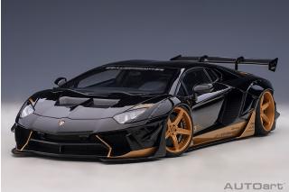 Liberty Walk LB-Works Lamborghini Aventador Limited Edition (glänzend schwarz/goldene Akzente) (composite model/full openings) AUTOart 1:18