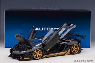 Liberty Walk LB-Works Lamborghini Aventador Limited Edition (glänzend schwarz/goldene Akzente) (composite model/full openings) AUTOart 1:18