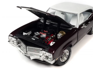 Buick GS Stage 1 Hardtop 1970 (MCACN)  Burgundy Mist with White Roof Auto World 1:18