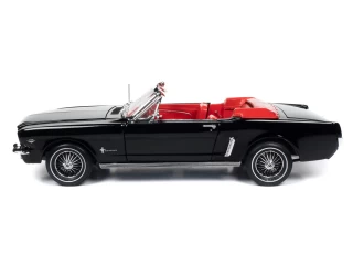 Ford Mustang Convertible 1964.5 Raven Black with red interior Auto World 1:18