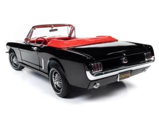 Ford Mustang Convertible 1964.5 Raven Black with red interior Auto World 1:18