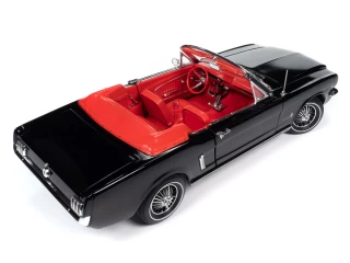 Ford Mustang Convertible 1964.5 Raven Black with red interior Auto World 1:18