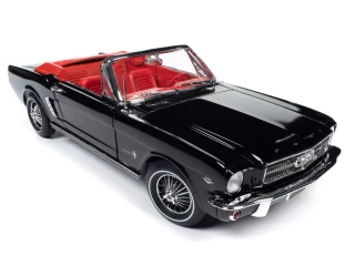 Ford Mustang Convertible 1964.5 Raven Black with red interior Auto World 1:18