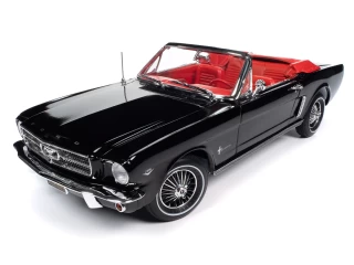 Ford Mustang Convertible 1964.5 Raven Black with red interior Auto World 1:18