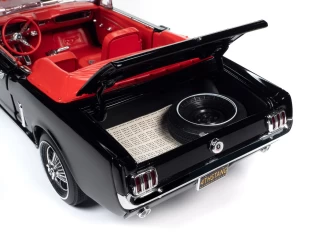 Ford Mustang Convertible 1964.5 Raven Black with red interior Auto World 1:18