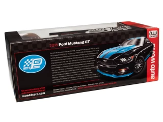 Ford Mustang Petty`s Garage 2016 Black with Petty Blue Stripes Auto World 1:18