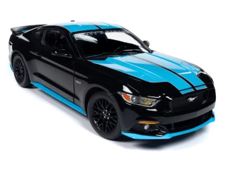 Ford Mustang Petty`s Garage 2016 Black with Petty Blue Stripes Auto World 1:18