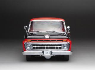 Ford F-100 1965 Custom Cab Pickup – Rangoon Red / Black SunStar Metallmodell 1:18