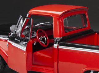 Ford F-100 1965 Custom Cab Pickup – Rangoon Red / Black SunStar Metallmodell 1:18