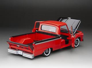 Ford F-100 1965 Custom Cab Pickup – Rangoon Red / Black SunStar Metallmodell 1:18