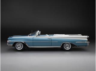 Oldsmobile “98” Open Convertible 1959  – Aqua Mist Metallic/ Polaris White SunStar Metallmodell 1:18