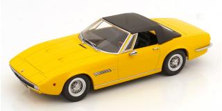 Maserati Ghibli Spyder 1970 gelb mit Speichenfelgen KK-Scale 1:18 Metallmodell (Türen, Motorhaube... nicht zu öffnen!)