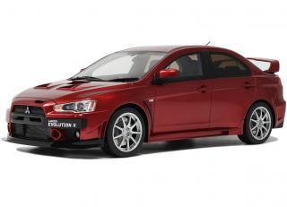 MITSUBISHI LANCET EVO X FQ 400 RED (Orient Red) 2012 OttO mobile 1:18 Resinemodell (Türen, Motorhaube... nicht zu öffnen!)