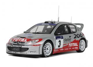 Peugeot 206 WRC Tour de Corse 2002 G.PANIZZI / H.PANIZZI OttO mobile 1:18 Resinemodell (Türen, Motorhaube... nicht zu öffnen!)