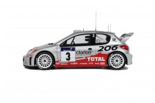 Peugeot 206 WRC Tour de Corse 2002 G.PANIZZI / H.PANIZZI OttO mobile 1:18 Resinemodell (Türen, Motorhaube... nicht zu öffnen!)