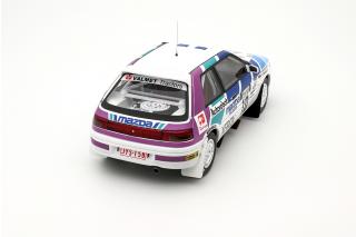 Mazda 323 GTX Gr.A 1000 Lakes Rally 1991 T. MÄKINEN OttO mobile 1:18 Resinemodell (Türen, Motorhaube... nicht zu öffnen!)