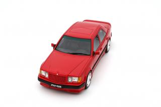 MERCEDES-BENZ 300 E 6.0 AMG RED ( Signal Red 568) 1987 OttO mobile 1:18 Resinemodell (Türen, Motorhaube... nicht zu öffnen!)