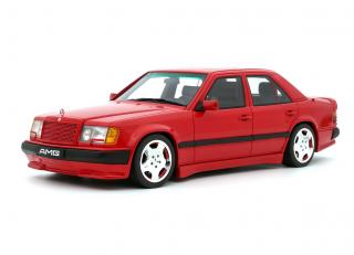 MERCEDES-BENZ 300 E 6.0 AMG RED ( Signal Red 568) 1987 OttO mobile 1:18 Resinemodell (Türen, Motorhaube... nicht zu öffnen!)