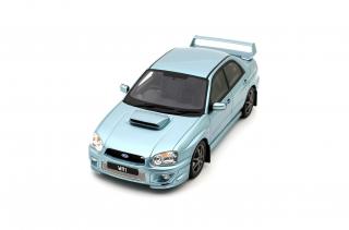 Subaru Impreza WRX Sti WR1 P.Solberg Edition Ice Blue Metallic 2003 OttO mobile 1:18 Resinemodell (Türen, Motorhaube... nicht zu öffnen!)