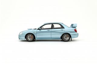 Subaru Impreza WRX Sti WR1 P.Solberg Edition Ice Blue Metallic 2003 OttO mobile 1:18 Resinemodell (Türen, Motorhaube... nicht zu öffnen!)