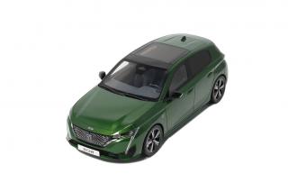 PEUGEOT 308 GT OLIVE GREEN 2022 OttO mobile 1:18 Resinemodell (Türen, Motorhaube... nicht zu öffnen!)