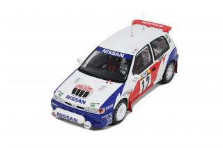 NISSAN SUNNY GTI-R WHITE TOMMI MAKINEN RALLYE WRC MONTE CARLO 1992 OttO mobile 1:18 Resinemodell (Türen, Motorhaube... nicht zu öffnen!)