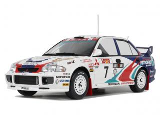 Mitsubishi Lancer Evo III Gr. A Rally Australia 1996 OttO mobile 1:18 Resinemodell (Türen, Motorhaube... nicht zu öffnen!)