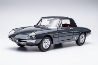 Alfa Romeo 1600 Duetto Spider 1966 - grigio graphite AR705 Touring Modelcars 1:18 Metallmodell 2 Türen, Motorhaube und Kofferraum zu öffnen!