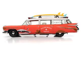 CADILLAC ELDORADO AMBULANCE 1959 SURF SHARK  Auto World 1:18