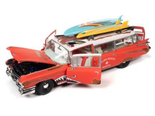 CADILLAC ELDORADO AMBULANCE 1959 SURF SHARK  Auto World 1:18