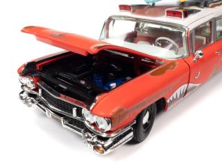 CADILLAC ELDORADO AMBULANCE 1959 SURF SHARK  Auto World 1:18