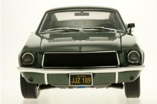 Ford Mustang GT fastback 1968  from the movie Bullit with Steve McQueen. In 100% Bullit movie car packaging, highland green with black interior Greenlight 1:18