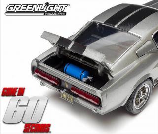 Ford Mustang GT500E 1967 \"Eleanor\" Gone in 60 seconds tungsten grey with black stripes Greenlight 1:18