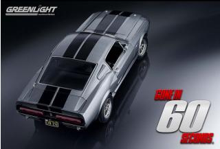 Ford Mustang GT500E 1967 \"Eleanor\" Gone in 60 seconds tungsten grey with black stripes Greenlight 1:18