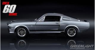 Ford Mustang GT500E 1967 \"Eleanor\" Gone in 60 seconds tungsten grey with black stripes Greenlight 1:18